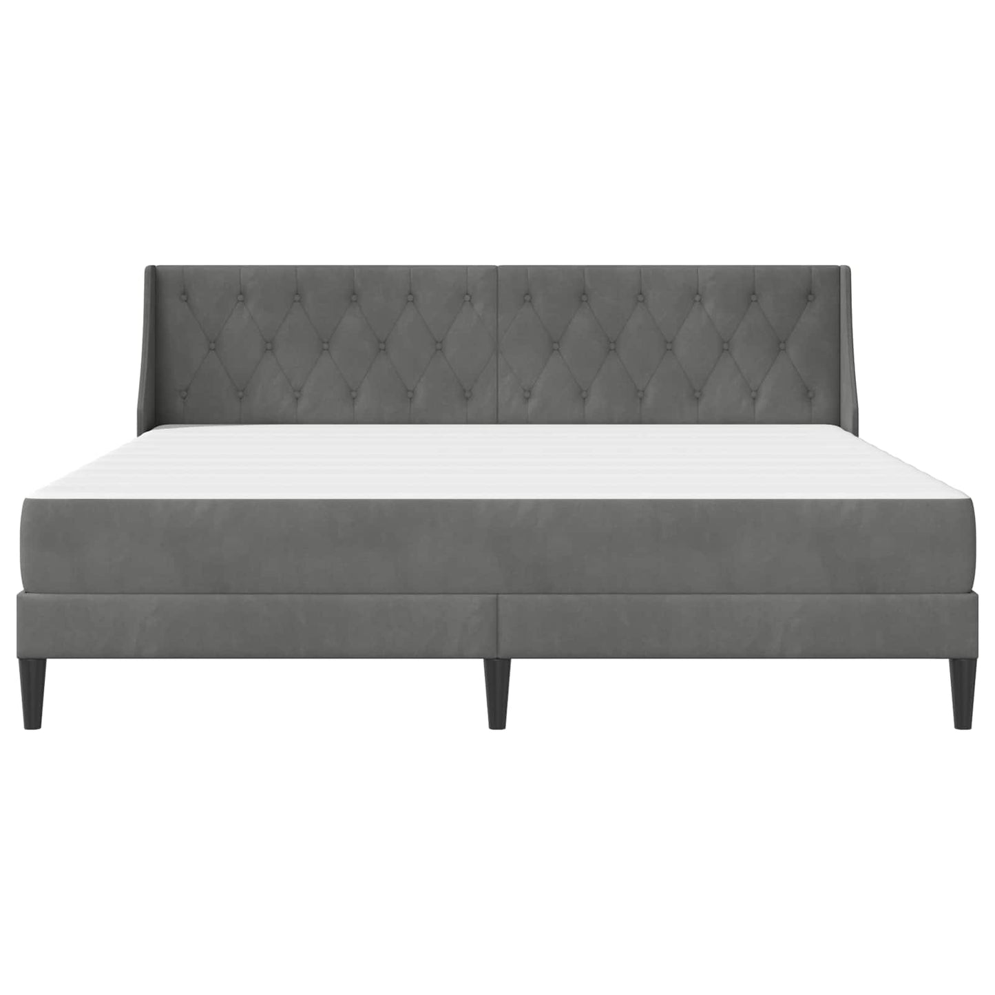 Struttura letto con materasso Grigio scuro 200 x 200 cm Velluto | homemem39
