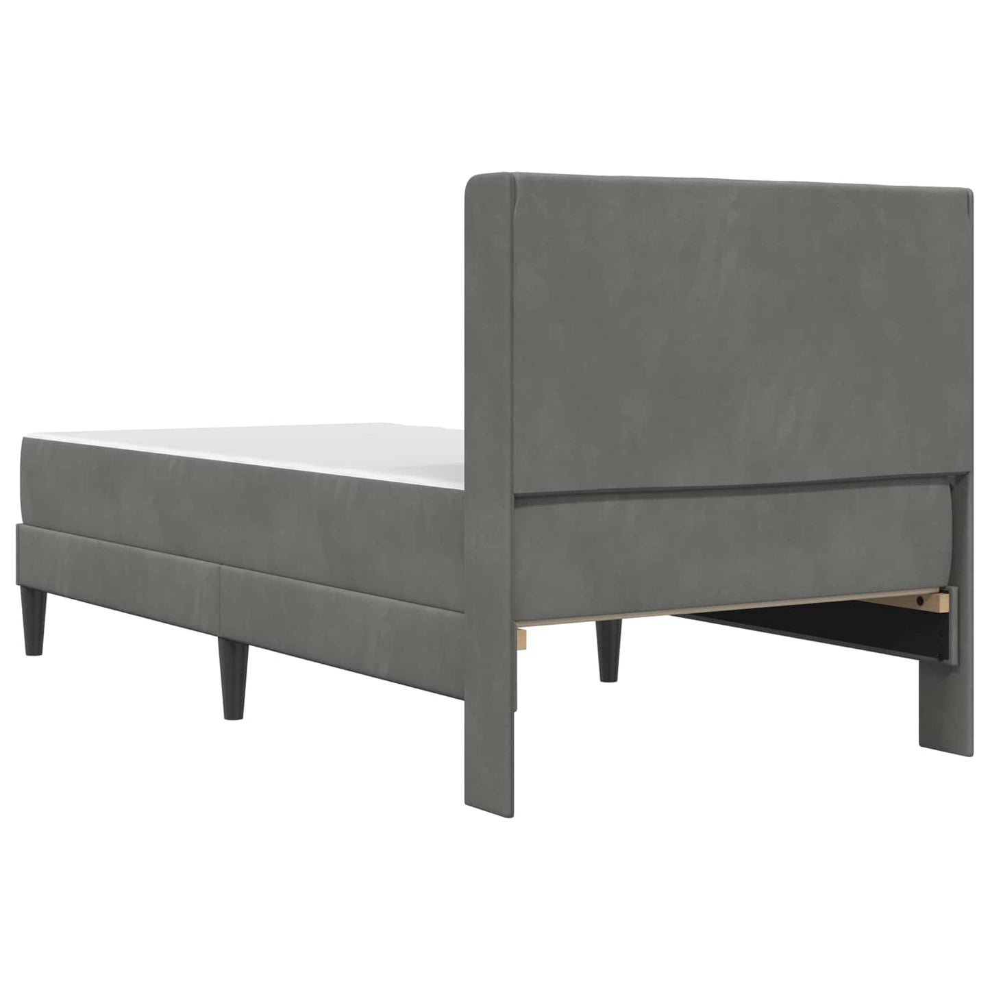 Struttura letto con materasso Grigio scuro 90 x 200 cm Velluto | homemem39