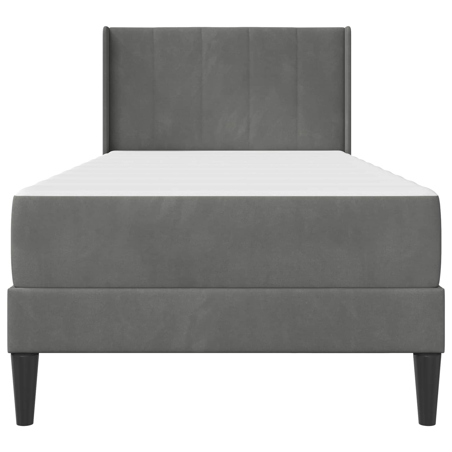 Struttura letto con materasso Grigio scuro 90 x 200 cm Velluto