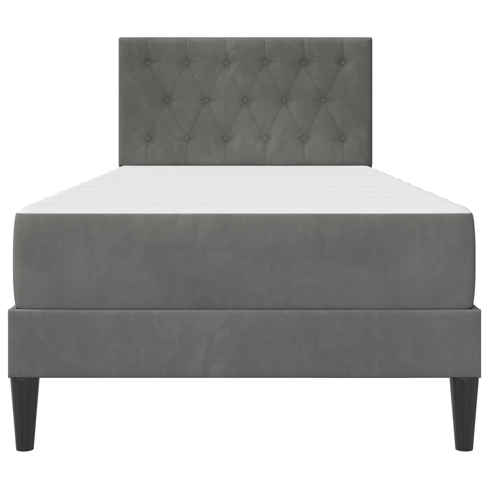 Struttura letto con materasso Grigio scuro 90 x 190 cm Velluto | homemem39