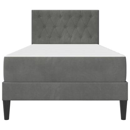 Struttura letto con materasso Grigio scuro 90 x 190 cm Velluto | homemem39