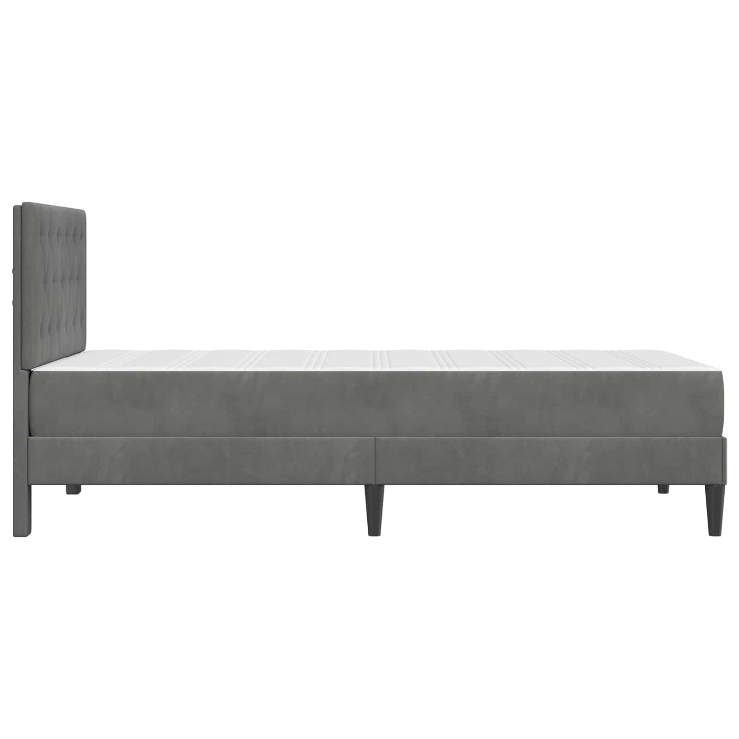 Struttura letto con materasso Grigio scuro 90 x 190 cm Velluto | homemem39