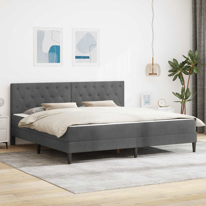 Struttura letto con materasso Grigio scuro 180 x 200 cm Velluto | homemem39