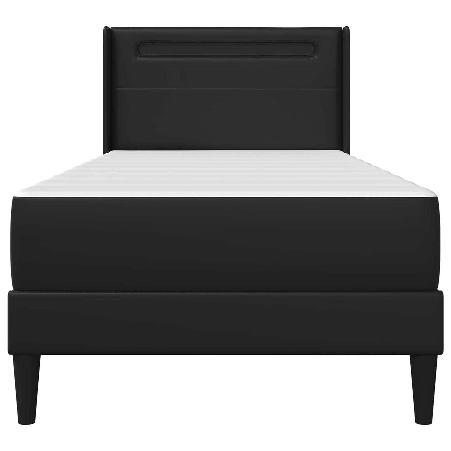 Struttura letto con materasso Nero 90 x 190 cm Pelle Sintetica | homemem39