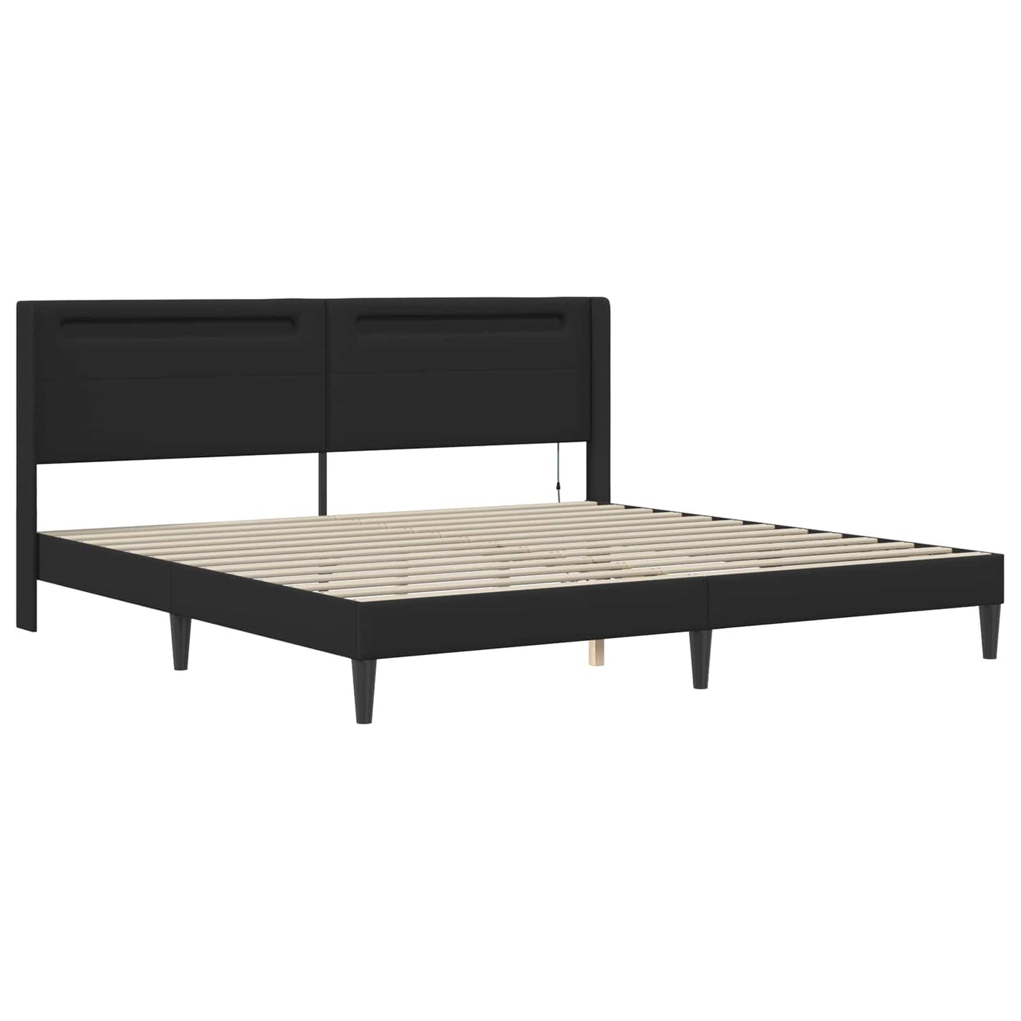 Struttura letto con materasso Nero 180 x 200 cm Pelle Sintetica | homemem39