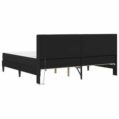 Struttura letto con materasso Nero 180 x 200 cm Pelle Sintetica | homemem39