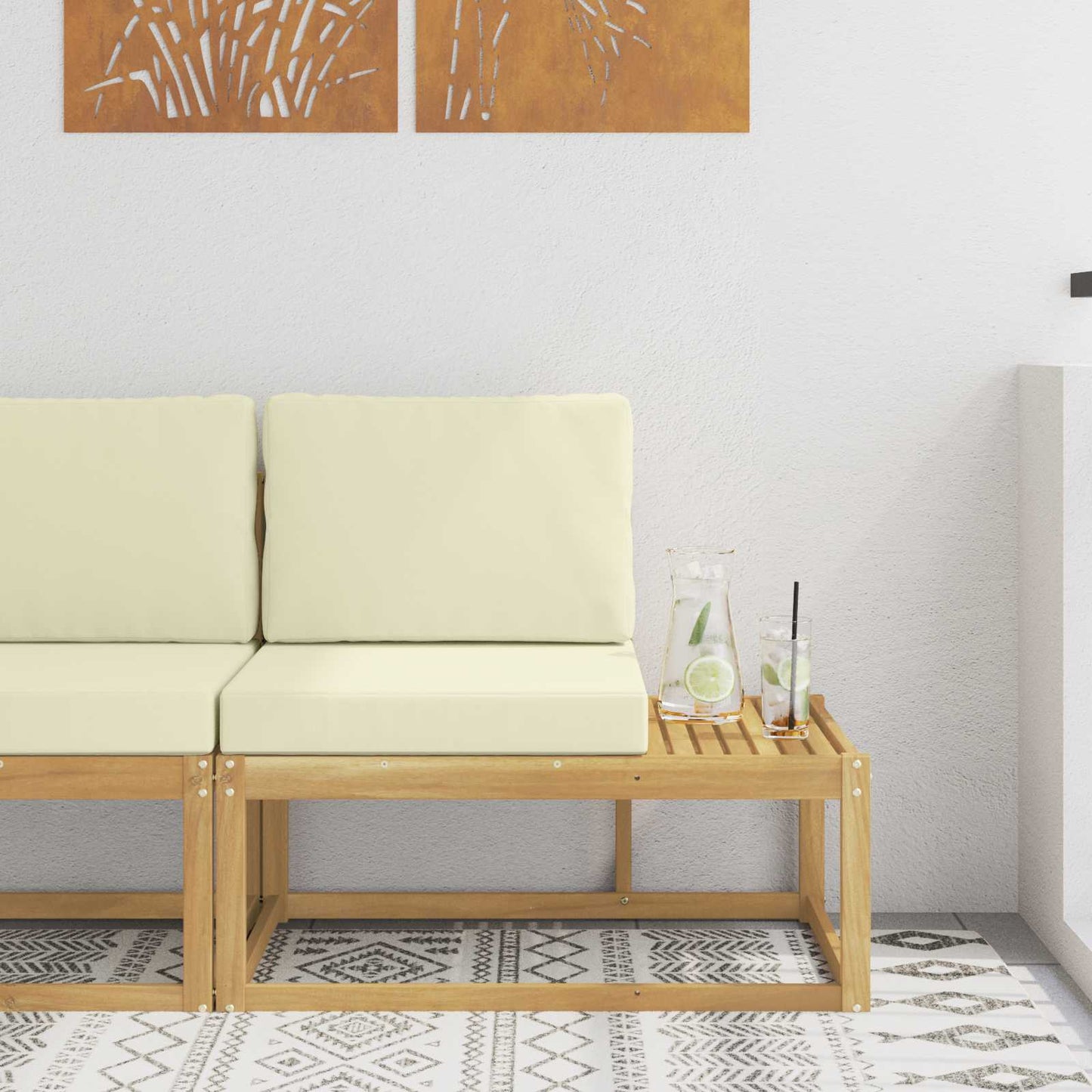 Divano da Esterno con cuscino Bianco 91 x 63 x 73 cm - homemem39