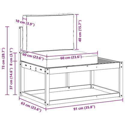Divano da Esterno con cuscino Bianco 91 x 63 x 73 cm - homemem39