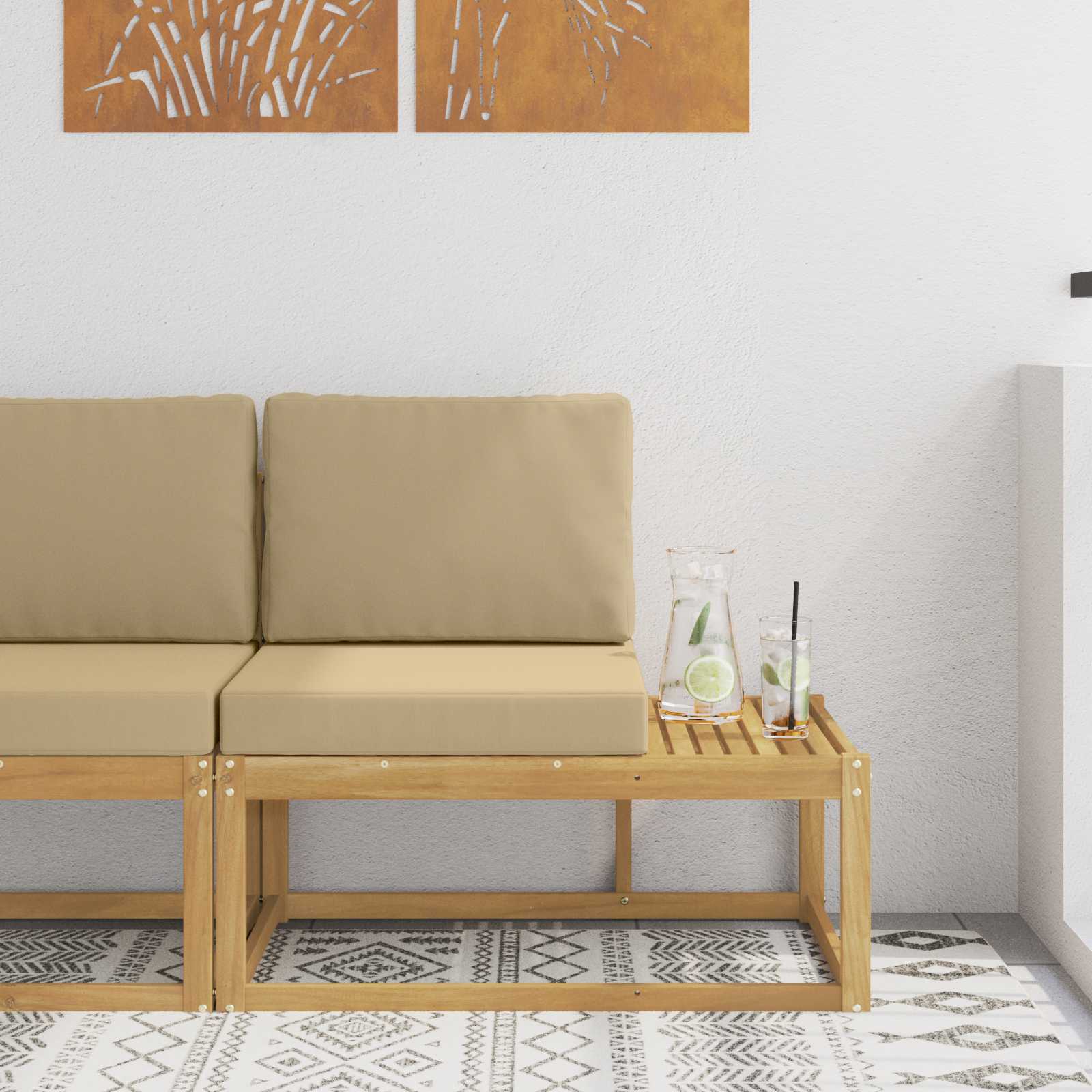 Divano da Esterno con cuscino Bianco 91 x 63 x 73 cm | homemem39