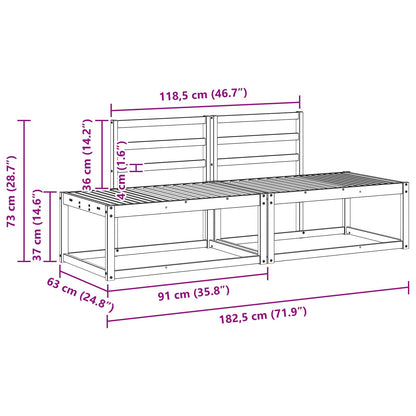 Divano da Esterno 2 Pezzo Bianco 182,5 x 63 x 73 cm | homemem39
