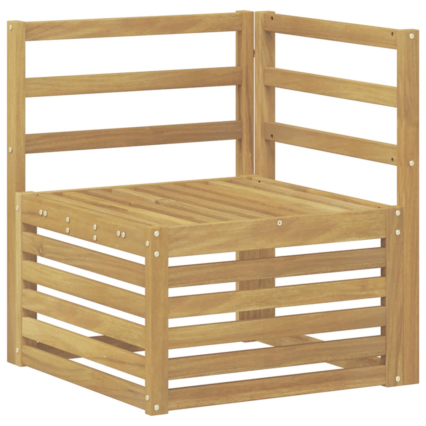 Divano Angolare da Esterno Legno di Acacia Massello Bianco