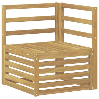 Divano Angolare da Esterno Legno di Acacia Massello Bianco