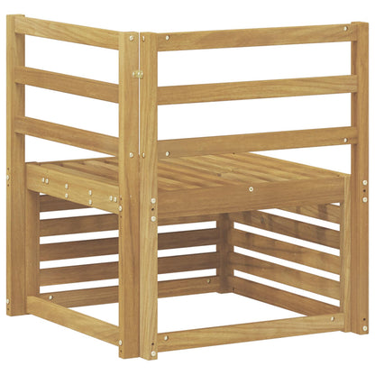 Divano Angolare da Esterno Legno di Acacia Massello Bianco