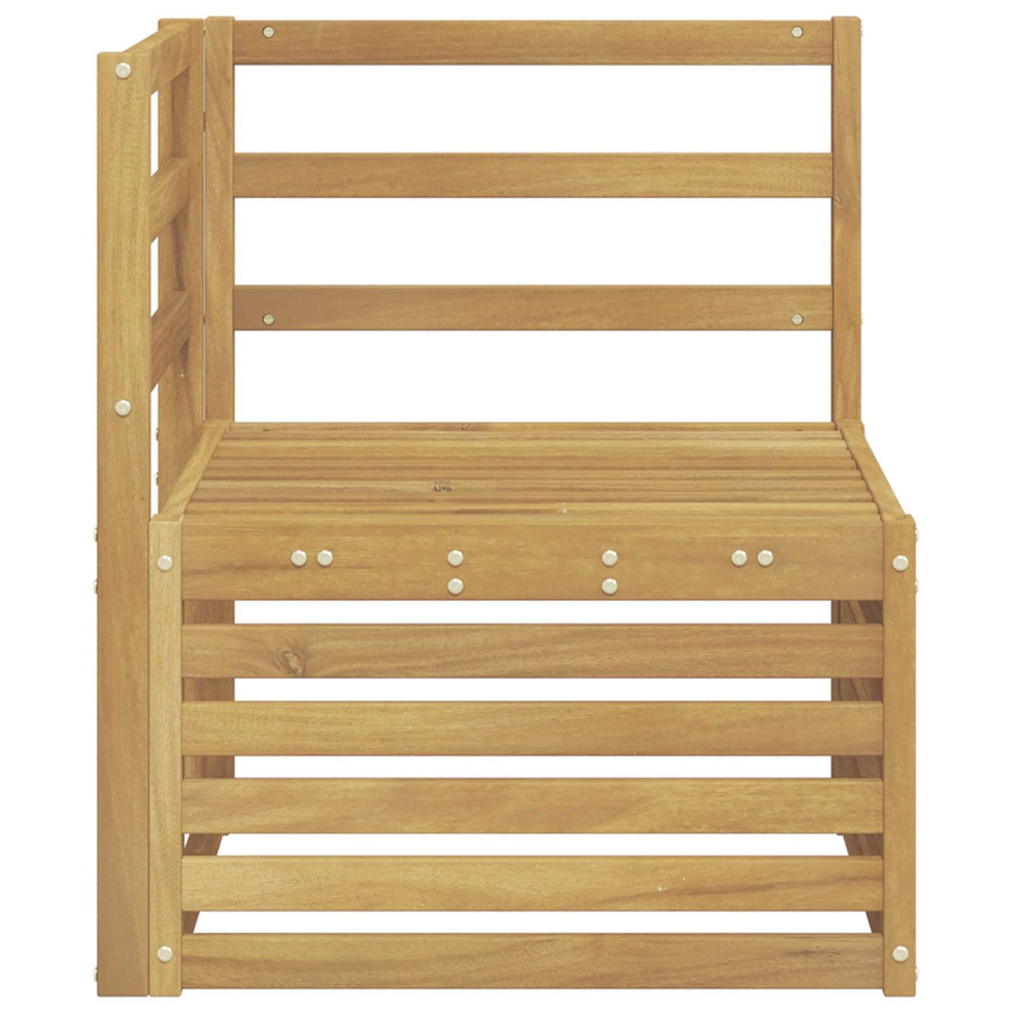 Divano Angolare da Esterno Legno di Acacia Massello Bianco
