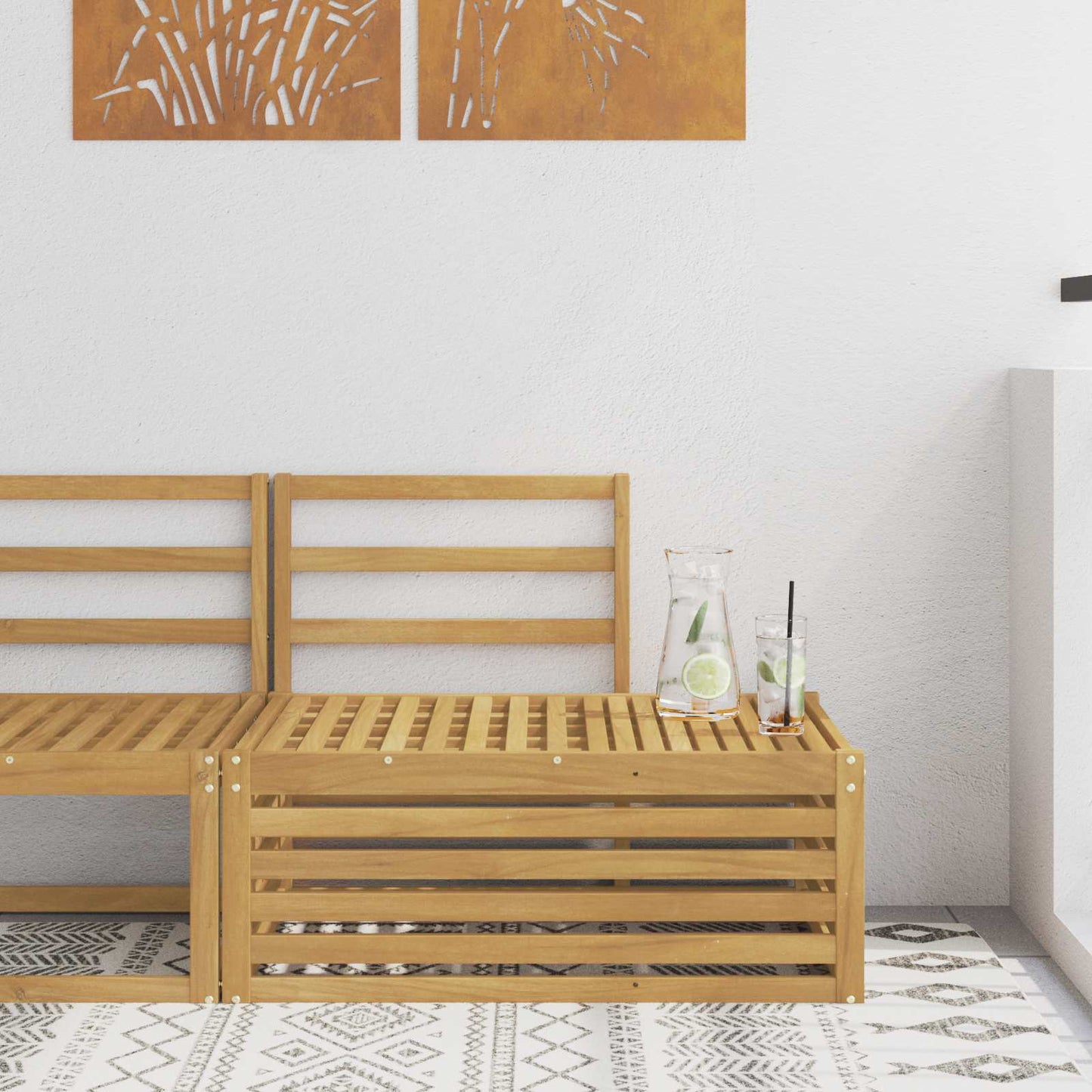 Set di divani da esterno Bianco 91 x 63 x 73 cm