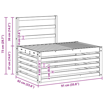 Set di divani da esterno Bianco 91 x 63 x 73 cm