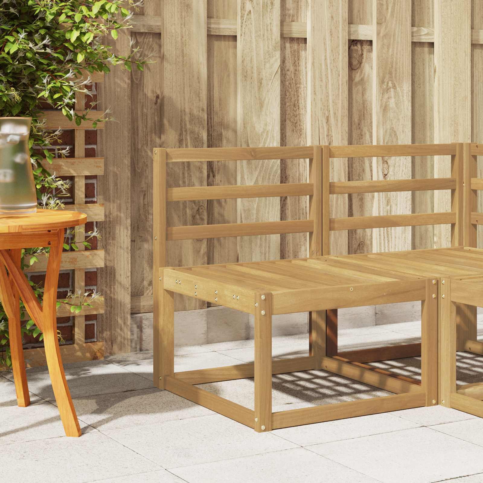 Modulo Schienale Bianco 59 x 4 x 73 cm Legno di Acacia Massello | homemem39