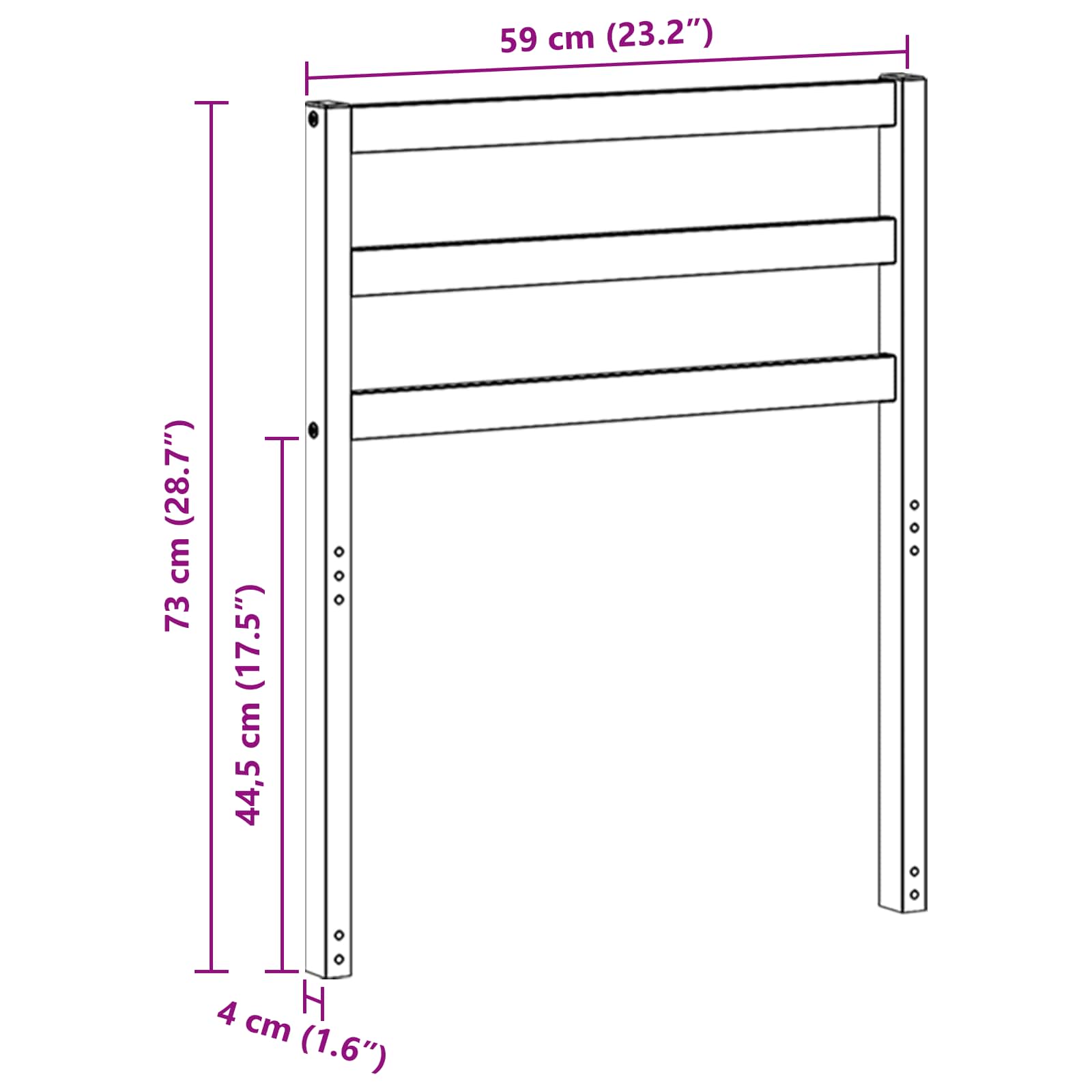 Modulo braccioli 2 pcs Bianco 59 x 4 x 73 cm | homemem39