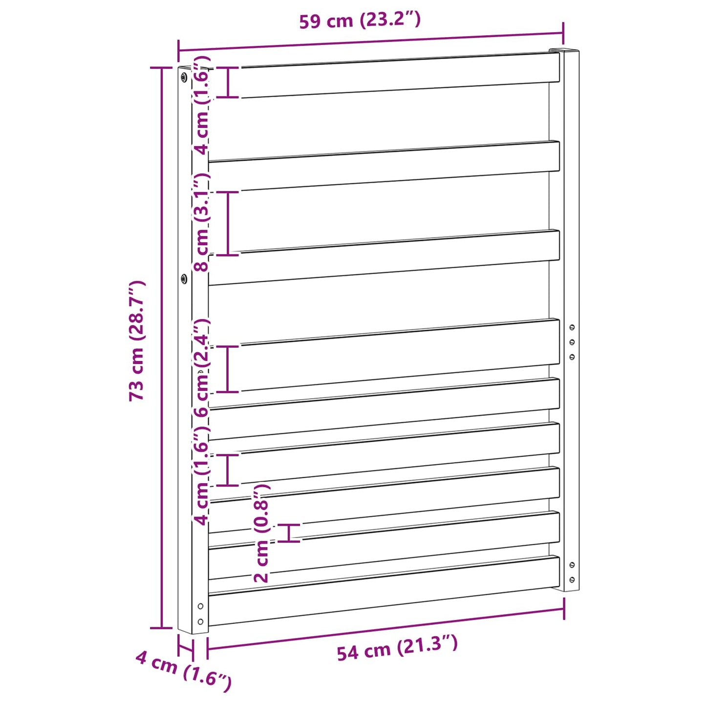 Modulo Braccioli 2 pcs Bianco 59 x 4 x 73 cm | homemem39