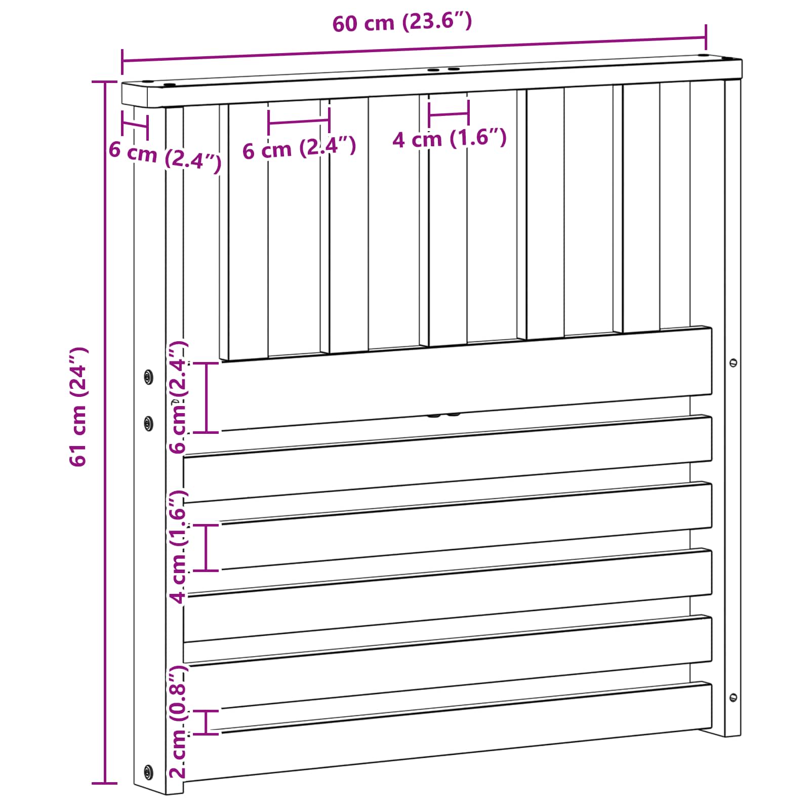 Modulo Braccioli 2 pcs Bianco 60 x 6 x 61 cm | homemem39