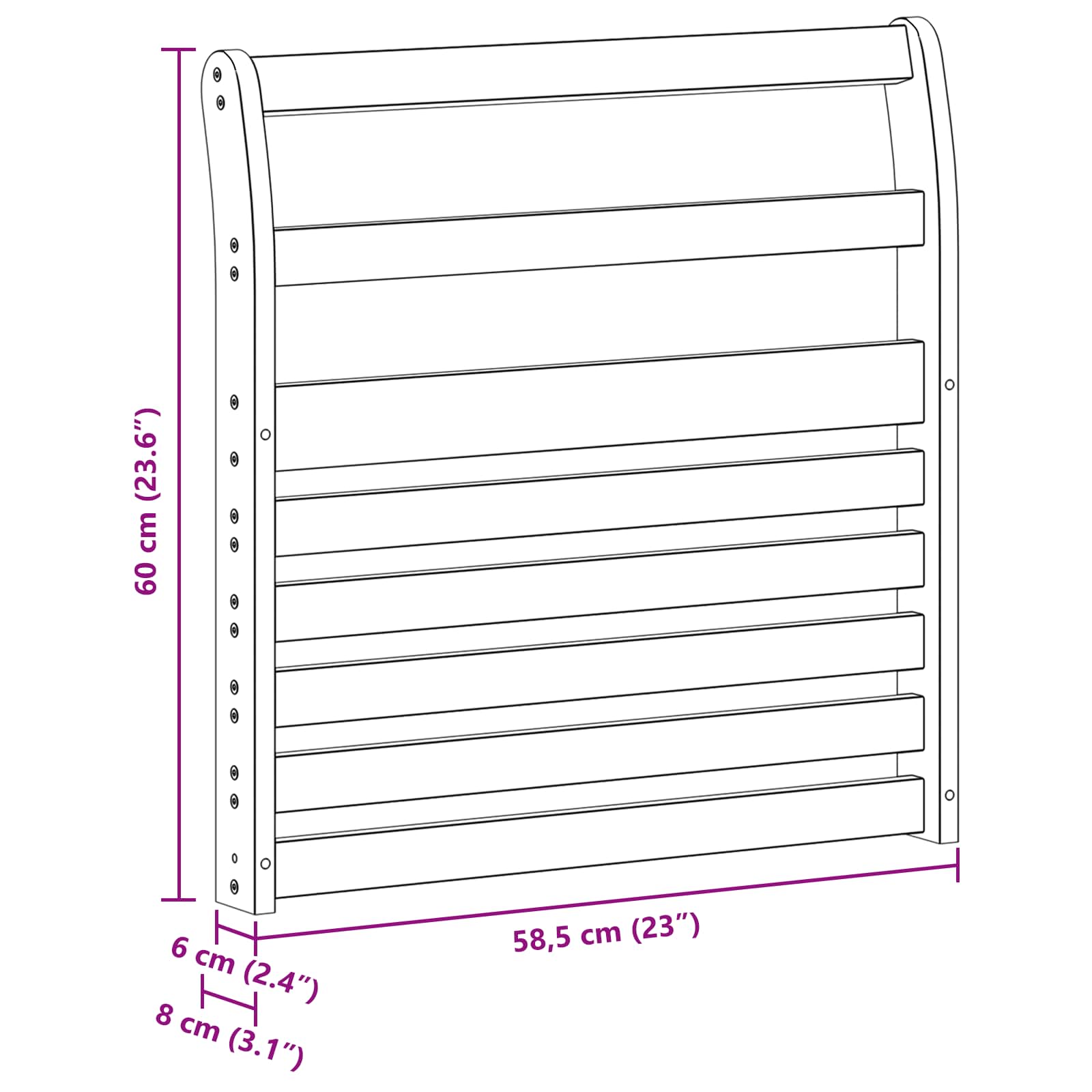 Modulo Braccioli 2 pcs Bianco 58,5 x 8 x 60 cm | homemem39