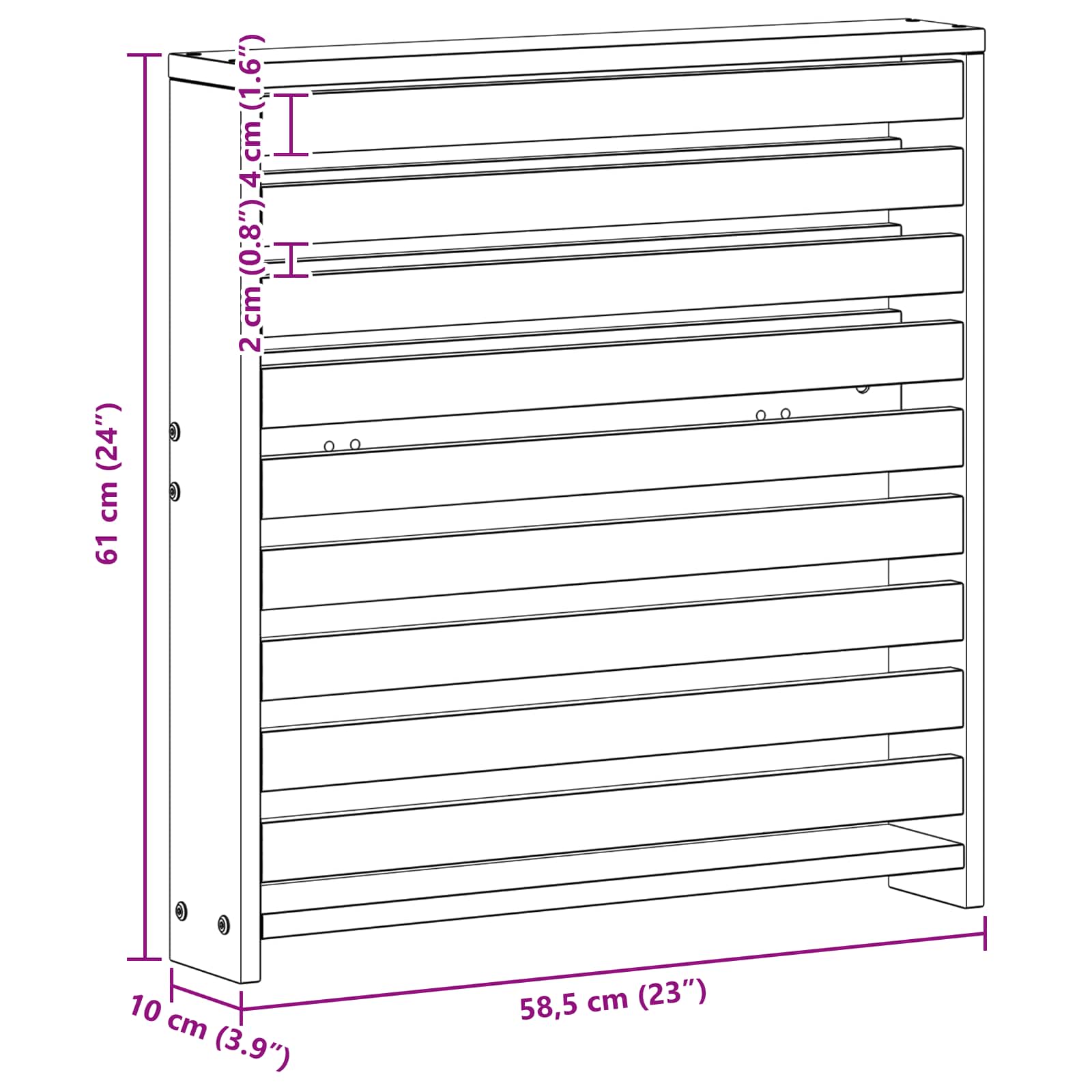 Modulo Braccioli 2 pcs Bianco 58,5 x 10 x 61 cm | homemem39