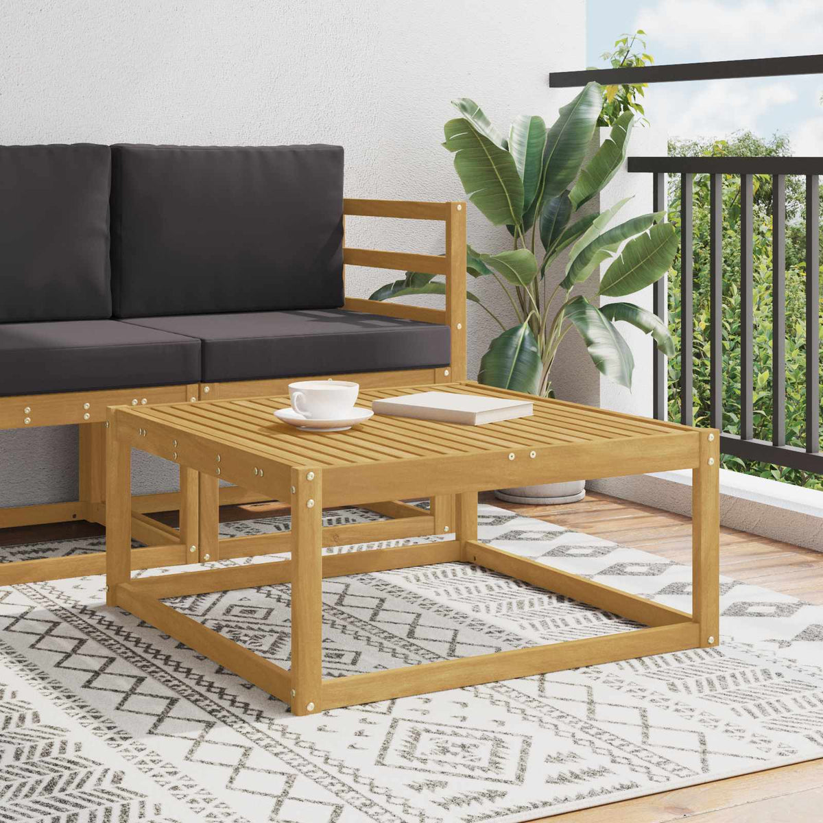 Poggiapiedi da Esterno Legno di Acacia Massello Bianco - homemem39