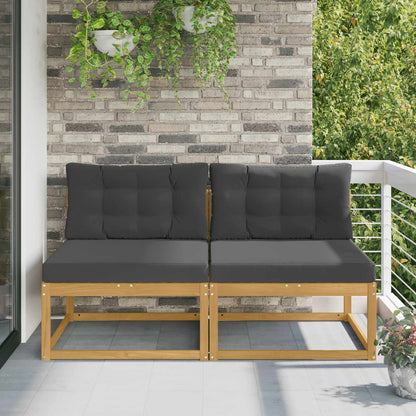 2 Pezzo Divano centrale per esterno Naturale 158 x 83 x 73 cm