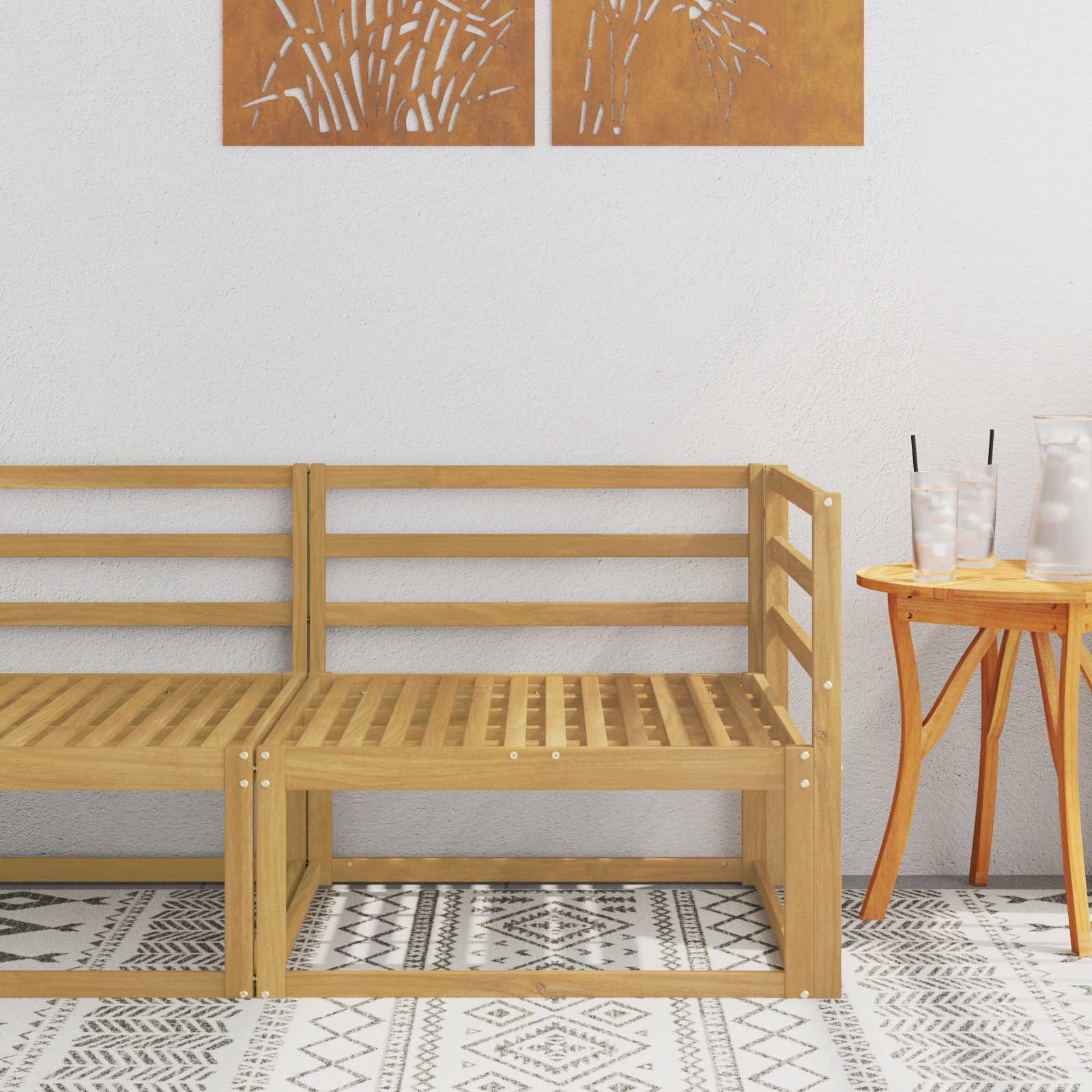 Divano angolare da esterno Bianco 83 x 83 x 73 cm - homemem39
