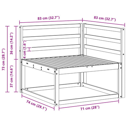 Divano angolare da esterno Bianco 83 x 83 x 73 cm - homemem39