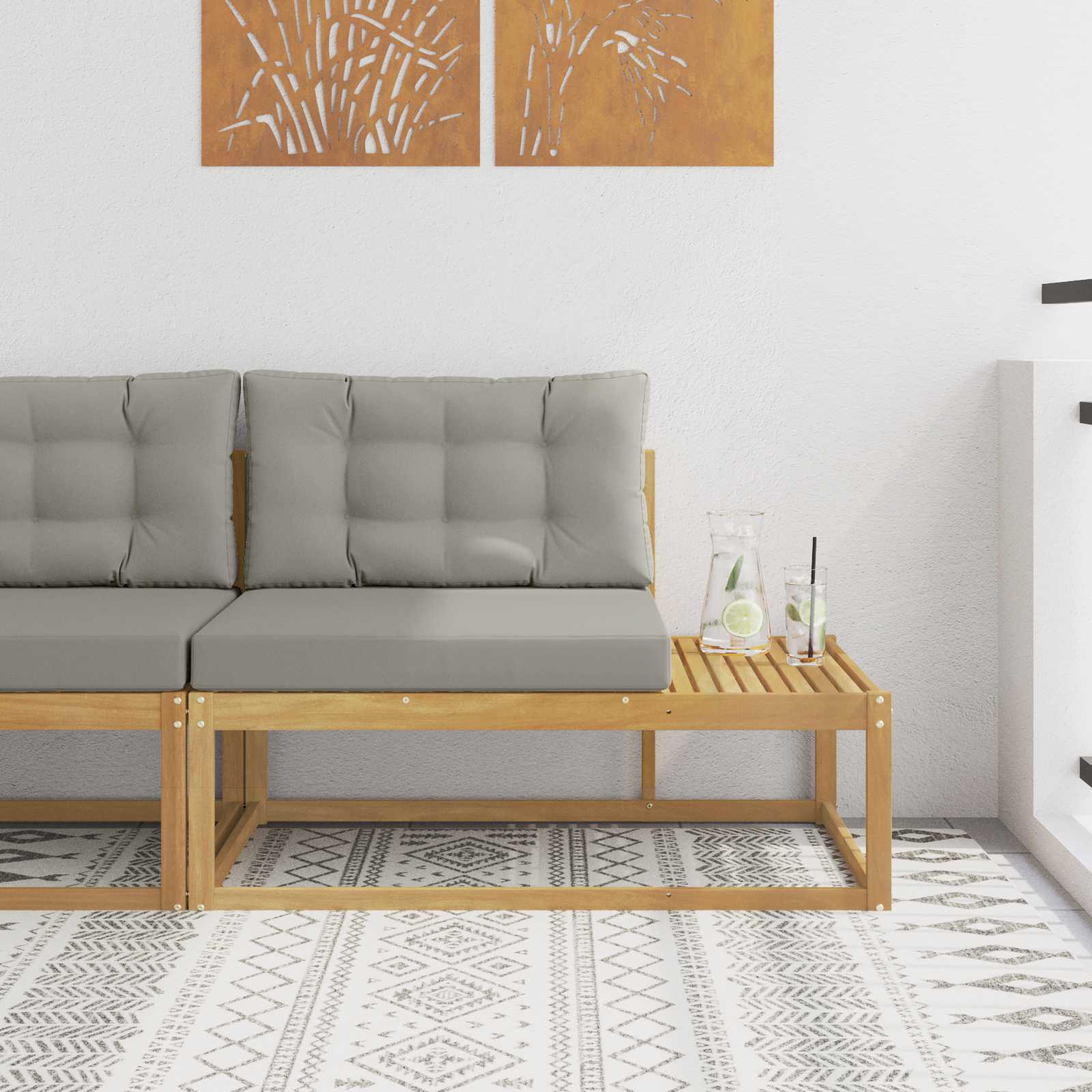 Divano da Esterno Bianco 115 x 83 x 73 cm Poliestere - homemem39