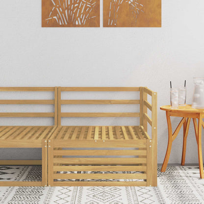Divano Angolare da Esterno Legno di Acacia Massello Bianco
