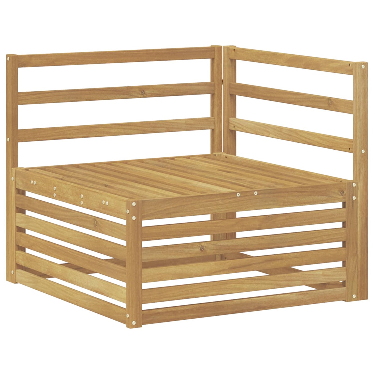 Divano Angolare da Esterno Legno di Acacia Massello Bianco
