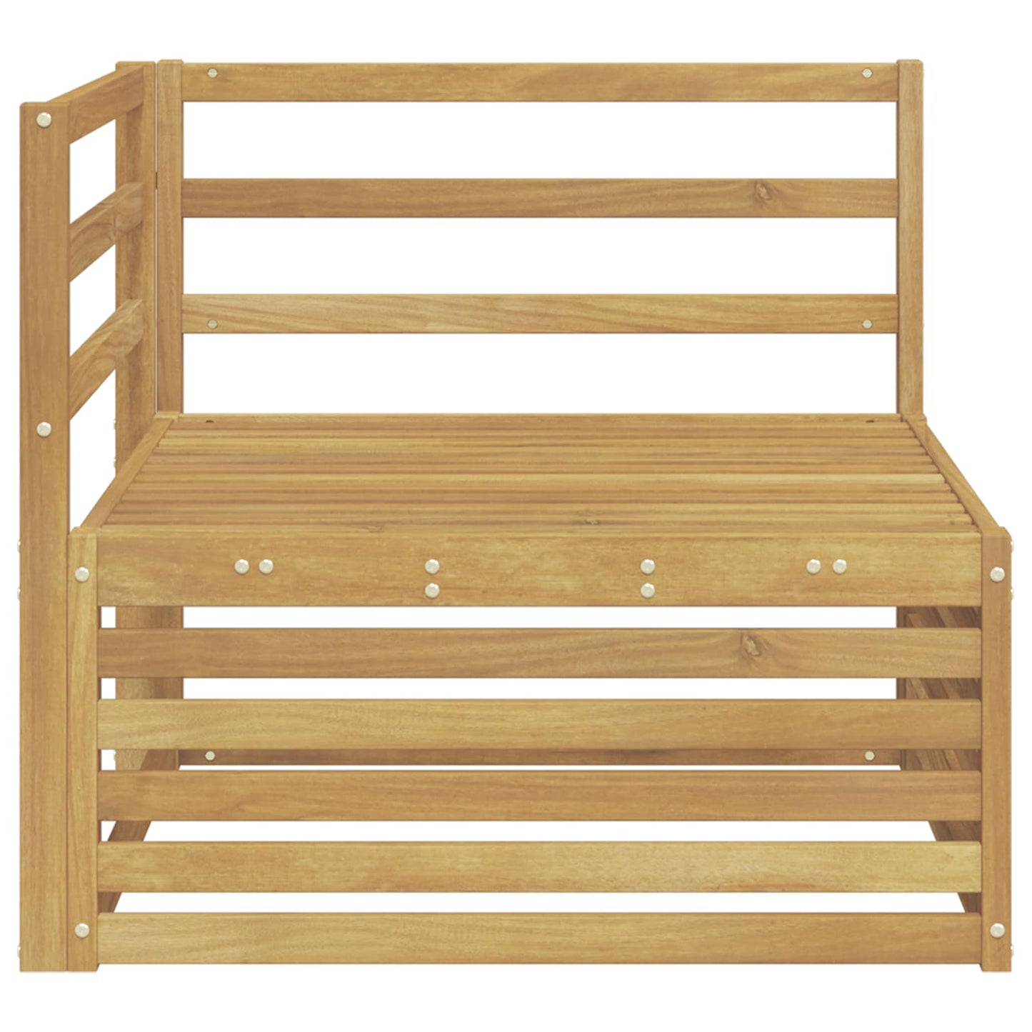 Divano Angolare da Esterno Legno di Acacia Massello Bianco