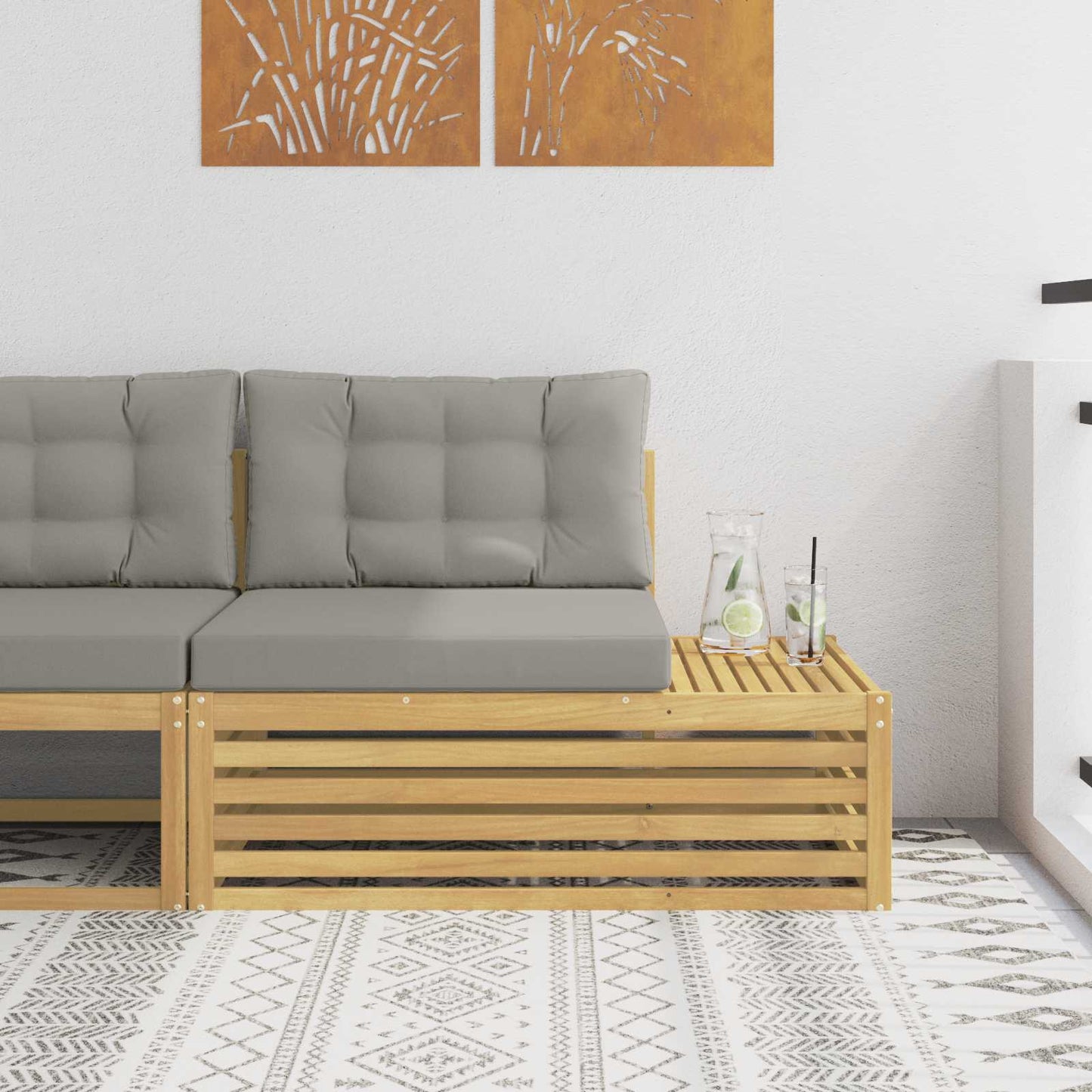 Divano da Esterno con cuscino Bianco 115 x 83 x 73 cm - homemem39