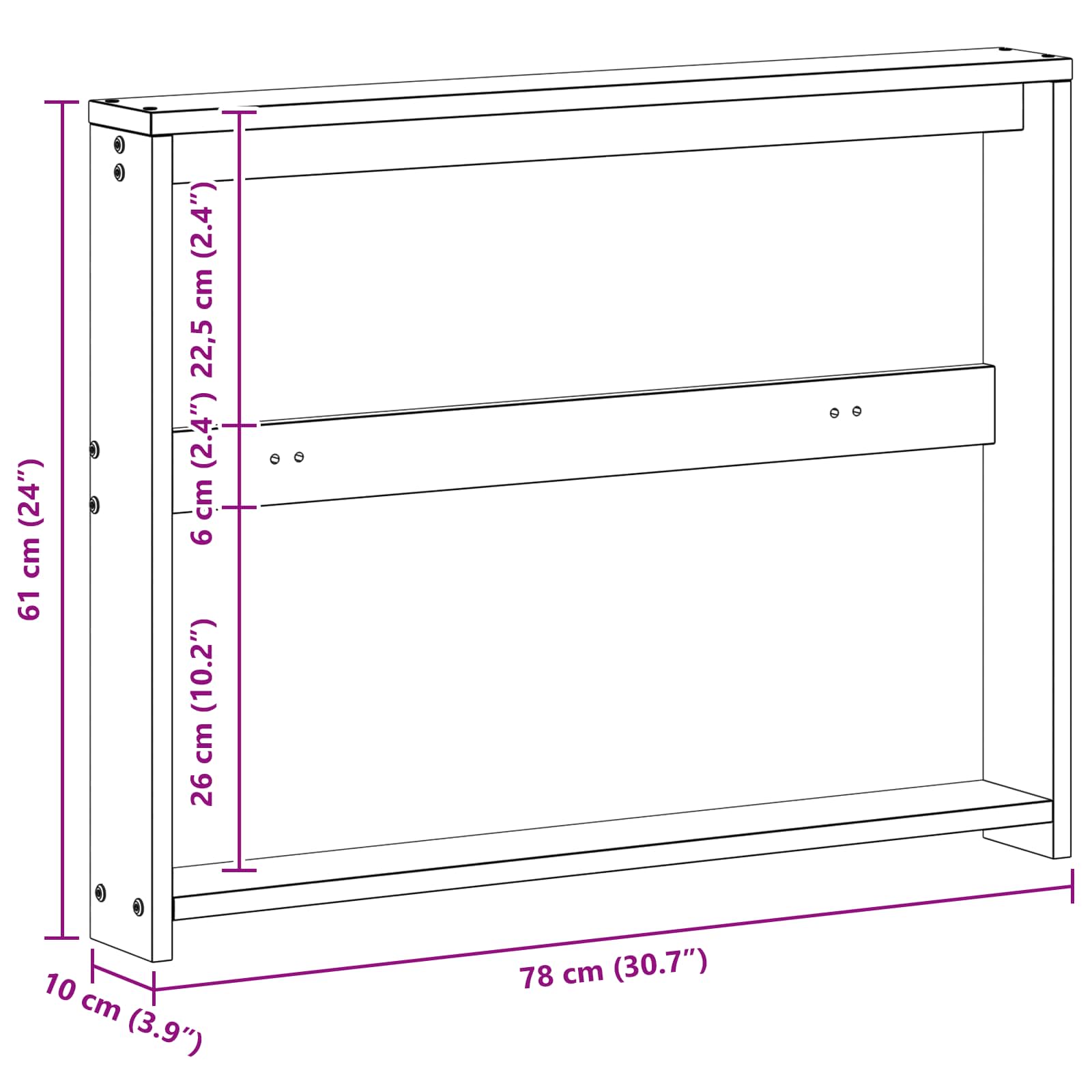 Modulo Braccioli 2 pcs Bianco 78,5 x 10 x 61 cm | homemem39