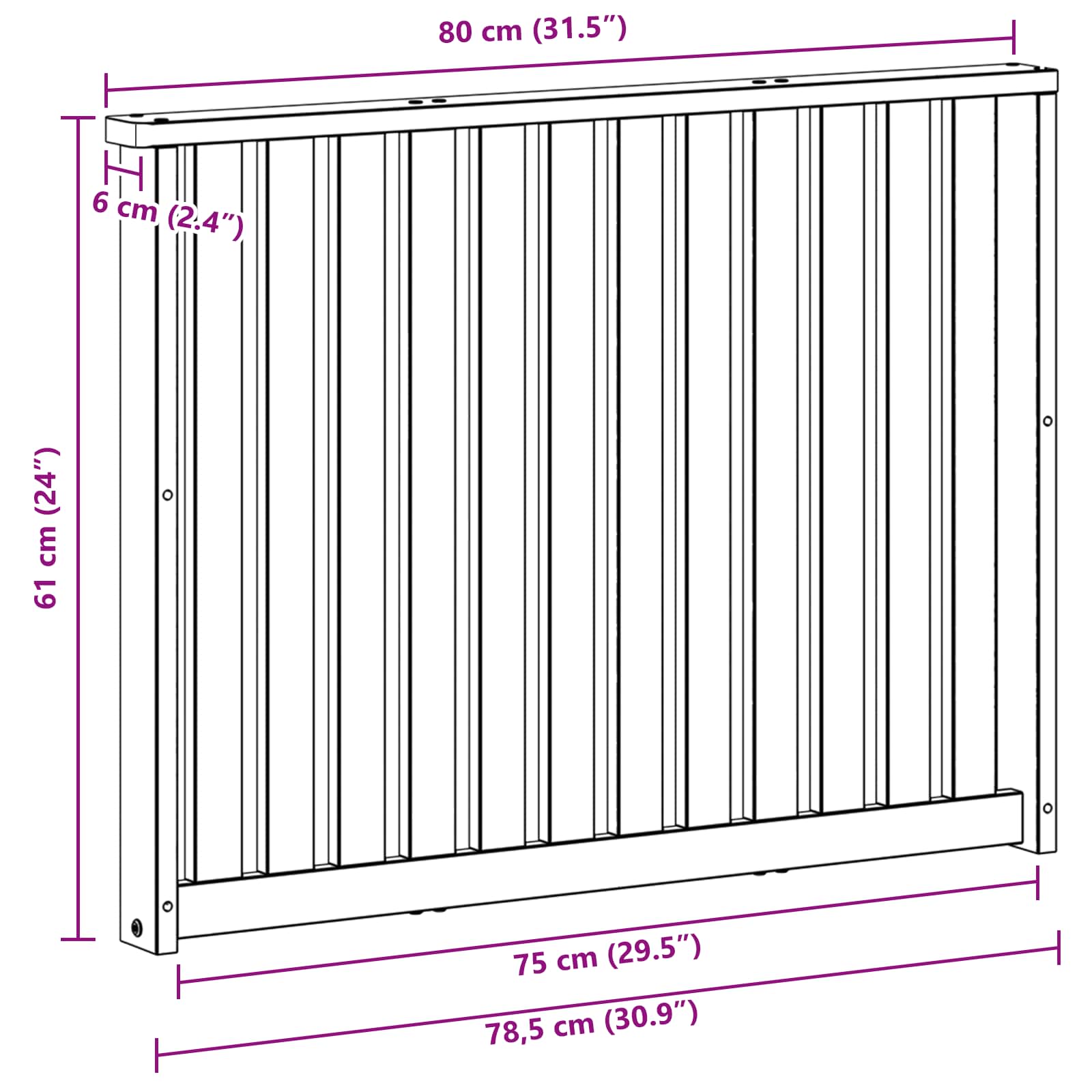 Modulo Braccioli 2 pcs Bianco 80 x 6 x 61 cm | homemem39