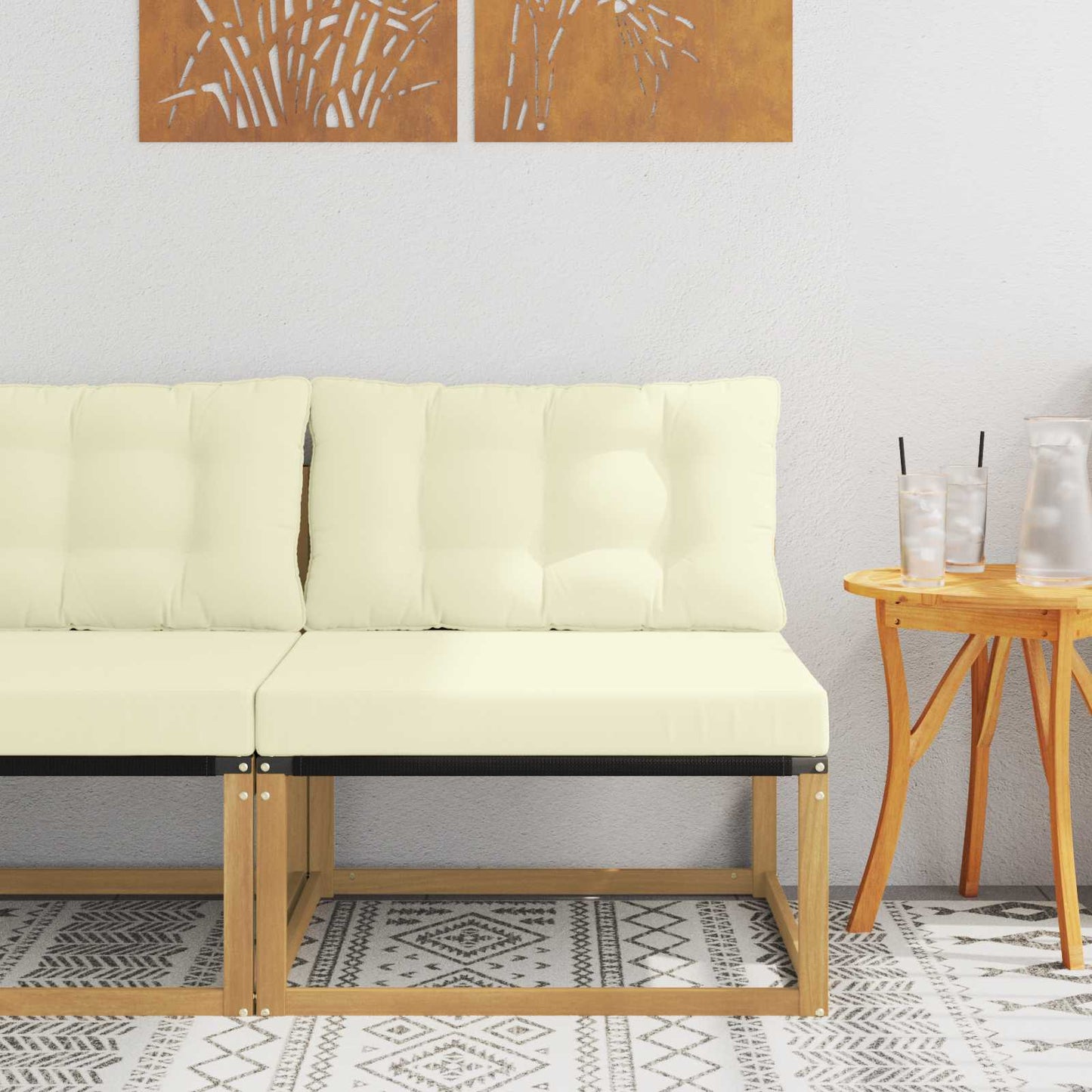 Divano centrale per esterno Bianco 79 x 83 x 73 cm acciaio | homemem39