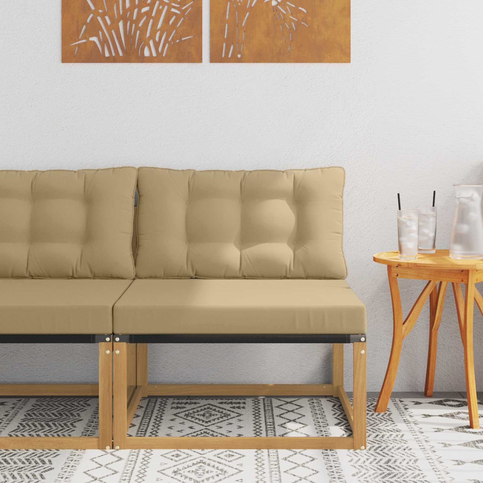 Divano centrale per esterno Bianco 79 x 83 x 73 cm acciaio | homemem39