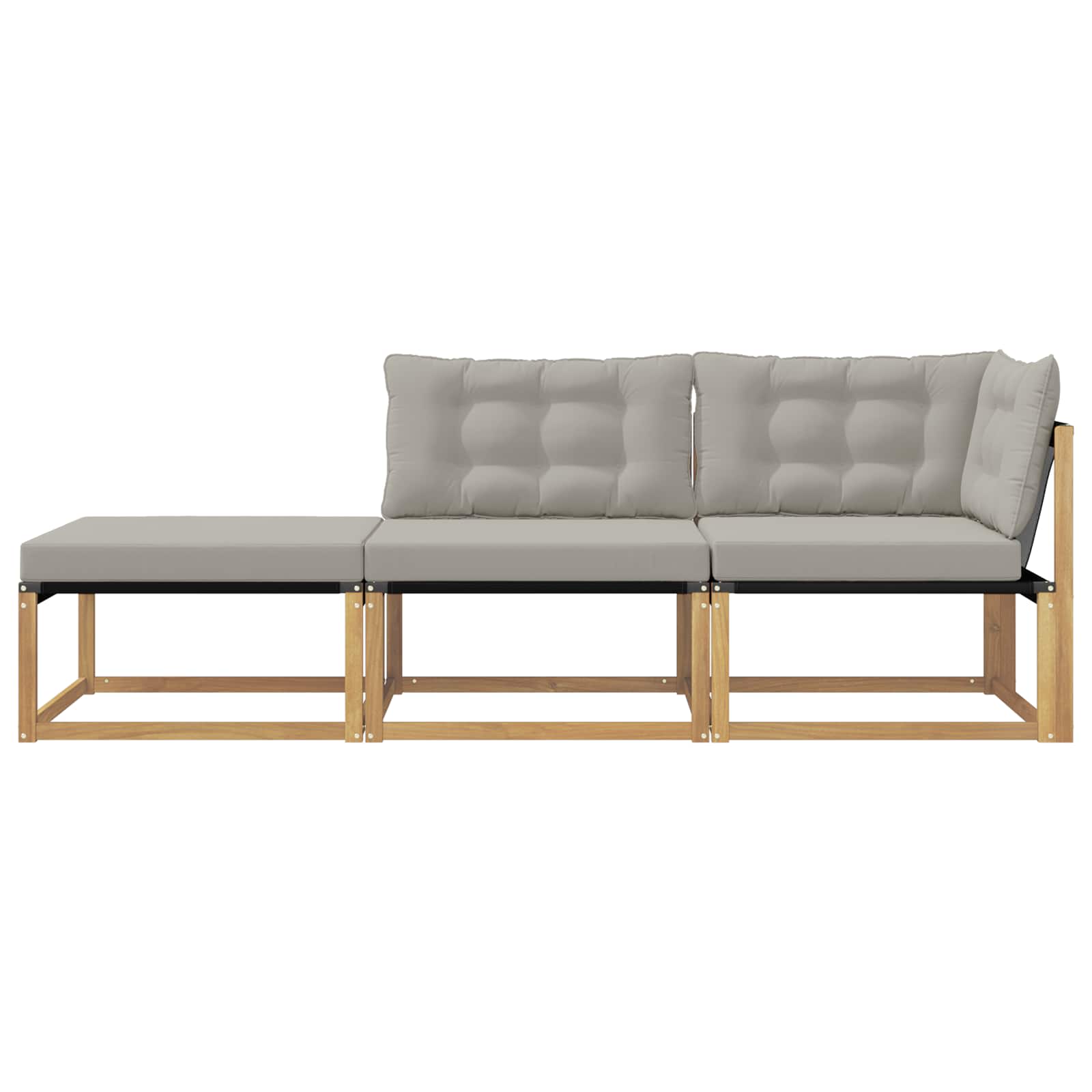 Set di divani da esterno con cuscino Bianco e Grigio Chiaro | homemem39