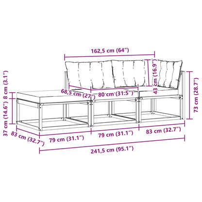 Unità Divano Sezionale con cuscino Bianco 241,5 x 83 x 73 cm | homemem39