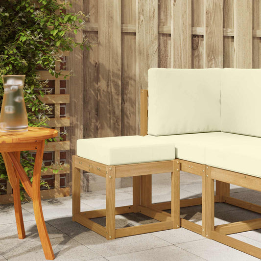 Panca da esterno con cuscino Bianco 43 x 43 x 45 cm