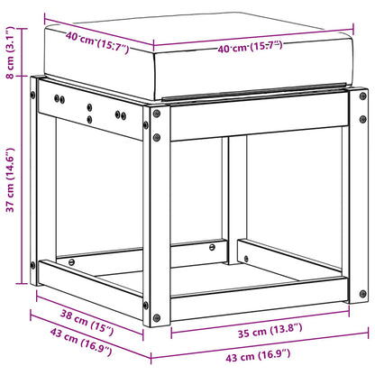 Panca da esterno con cuscino Bianco 43 x 43 x 45 cm | homemem39