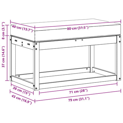 Panca da esterno con cuscino Bianco 80 x 43 x 45 cm | homemem39