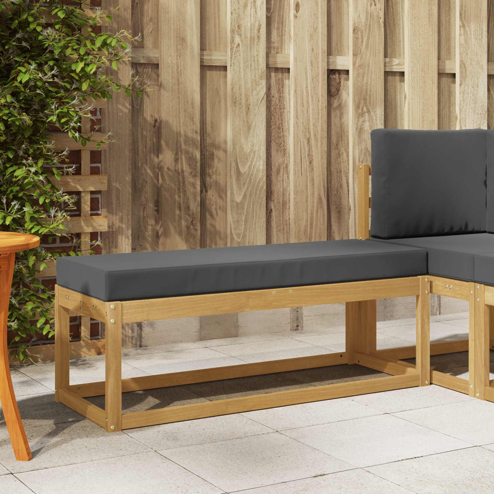 Panca da esterno con cuscino Bianco 115 x 43 x 45 cm | homemem39