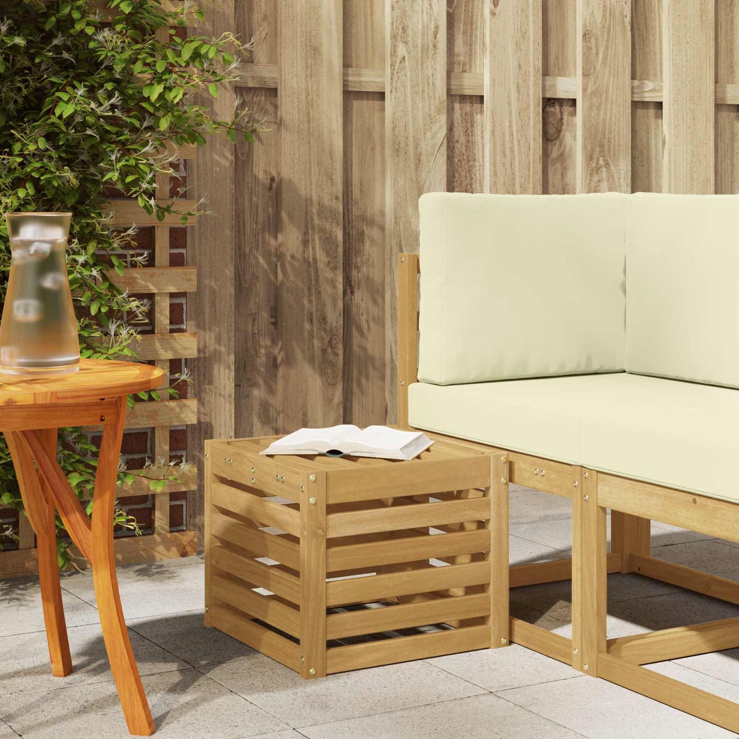 Set di divani da esterno Bianco 35 x 38 x 37 cm | homemem39