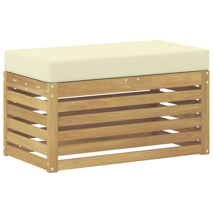 Panca da esterno con cuscino Bianco 80 x 43 x 45 cm