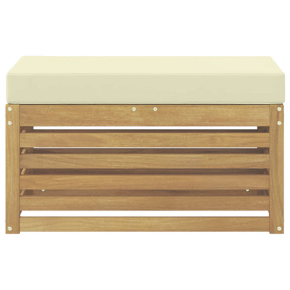 Panca da esterno con cuscino Bianco 80 x 43 x 45 cm | homemem39