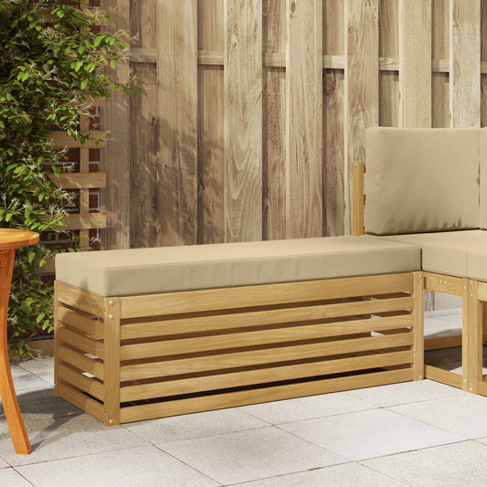 Panca da esterno con cuscino Bianco 115 x 43 x 45 cm | homemem39