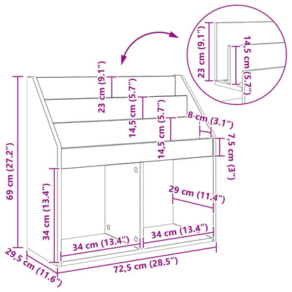 Libreria per Bambini Rovere fumé 72,5 x 29,5 x 69 cm | homemem39